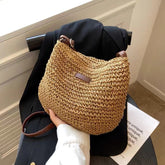 Sac à bandoulière en paille Sac à bandoulière simple Sac à bandoulière en paille Sac de plage de vacances All Match